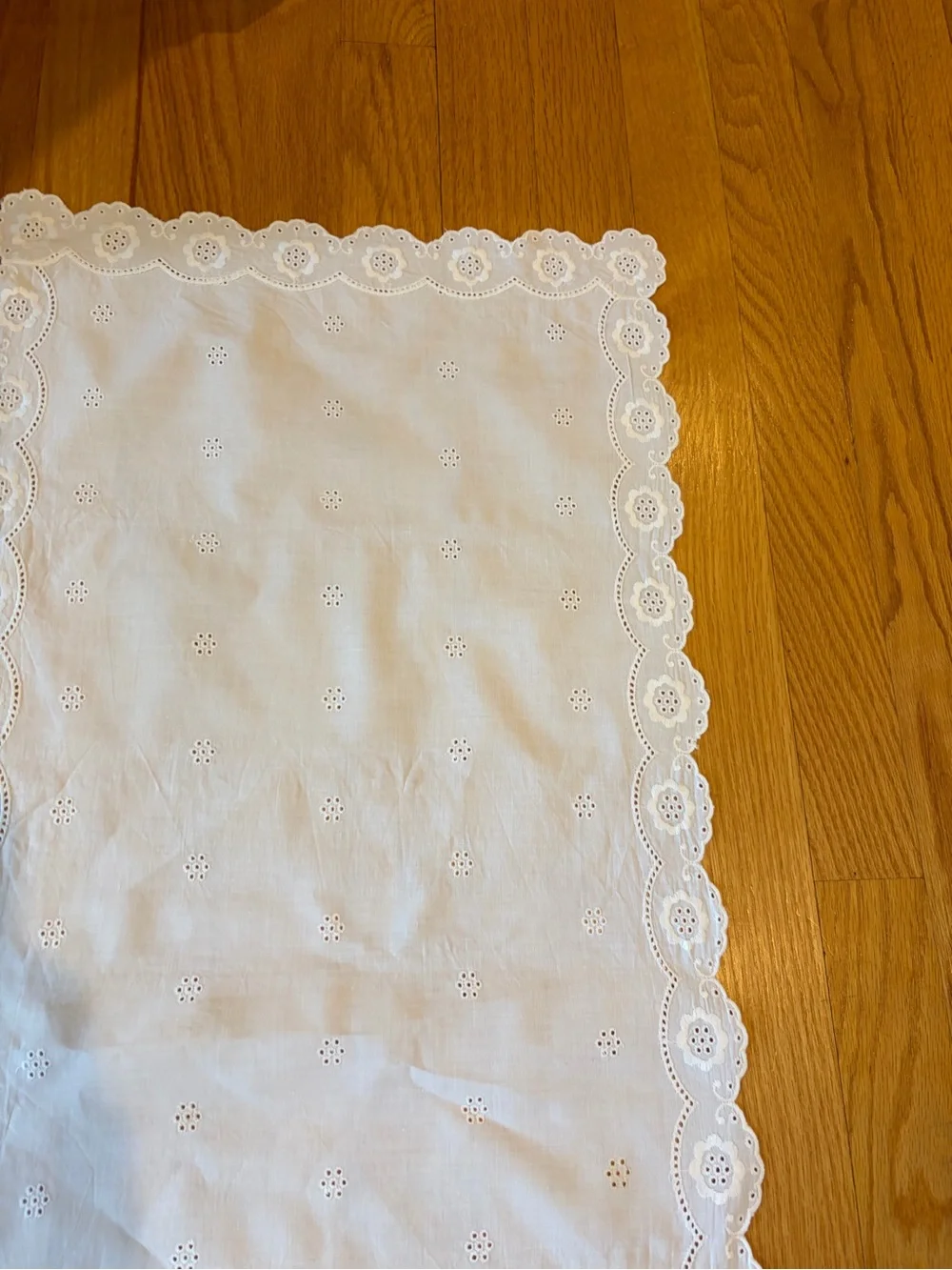 White Eyelet Table Runner - Home Accents